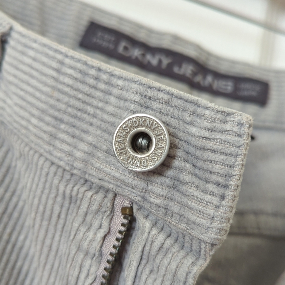 DKNY Jeans Y2K Vintage Classic Corduroy Relaxed Fit Straight Leg Pants Gray 34 - Picture 11 of 14